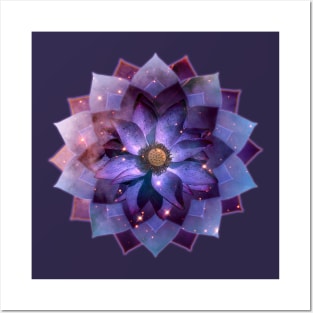 Mystical Lotus flower Mandala, Celestial Posters and Art
